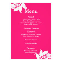 Menu de mariage damassé de roses indien invitations personnalisables
