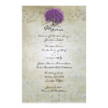 Menu de mariage d'arbre de feuille de Purple Heart Papier À Lettre Personnalisé