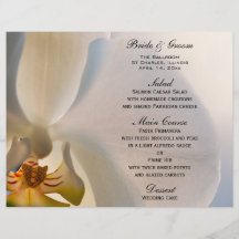 Menu de mariage d'élégance d'orchidée prospectus personnalisés