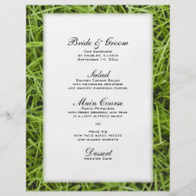 Menu de mariage d'herbe verte prospectus