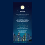 Menu de mariage d'horizon de ville cartes publicitaires
