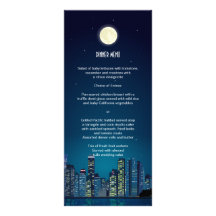 Menu de mariage d'horizon de ville double carte