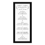 Menu de smoking en noir et blanc carte double