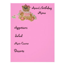 menu d'enfant bristol personnalisé