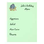 menu d'enfant invitation personnalisée