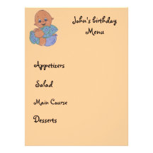 menu d'enfant invitations