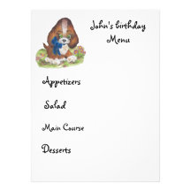 menu d'enfant invitations