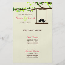 Menu en baisse de mariage de chêne de coeurs d'ins prospectus