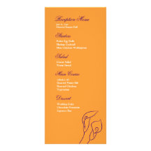 Menu pourpre et orange de réception de zantedeschi carte double en  couleur
