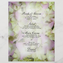 Menu presque rose de mariage d'hortensia prospectus