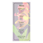 Menu rouge et jaune froncé de mariage double cartes customisées