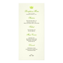 Menu vert de réception de mariage d'orchidée carte double en  couleur