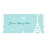 Menus bleus de mariage de Tour Eiffel Modèle De Carte Double
