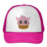 meow de chat de crème glacée de cône de minou de k casquette