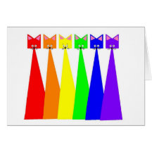 Meows d'arc-en-ciel carte de vœux