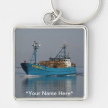 Mer de Béring, bateau de crabe dans le port néerla Porte-clés