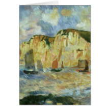 Mer et falaises, Renoir, art vintage d'impressioni Carte De Vœux