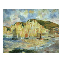 Mer et falaises, Renoir, art vintage d'impressioni Bristols Personnalisés