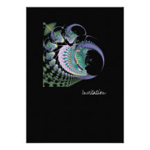 Mer profonde II · Art de fractale · Bleu Faire-parts