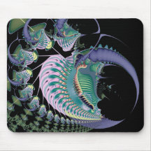 Mer profonde II · Art de fractale · Bleu Tapis De Souris