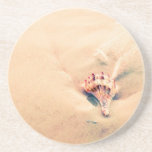Mer Shell dans le caboteur de sable Dessous De Verres