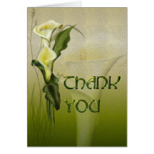 Merci blanc de mariage de calla cartes de vœux