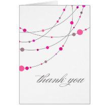 Merci blanc élégant de fuschia des brins | cartes de vœux