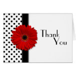 Merci blanc noir rouge de mariage de point de polk carte de vœux