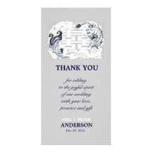 Merci chinois moderne de mariage de Dragon-Phoenix Photocartes Personnalisées