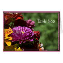 Merci coloré de Zinnia Cartes De Vœux