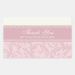 Merci crème et rose épousant des étiquettes de fav autocollants