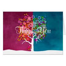 Merci d'arbre de fleur carte