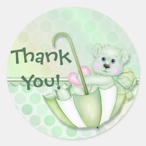 Merci de bébé de menthe d'ours de parapluie autocollants