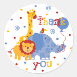 Merci de bébé de safari autocollant rond