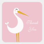 Merci de cigogne sticker carré