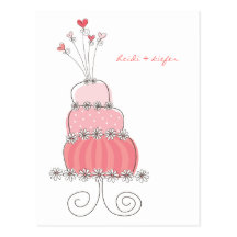 Merci de gâteau de mariage/carte postale roses dou