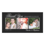 Merci de mariage dans le carte photo noir et blanc cartes de vœux avec photo