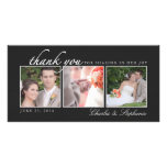 Merci de mariage dans le carte photo noir et blanc cartes avec photo