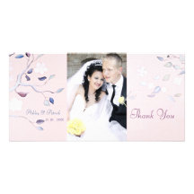 Merci de mariage d'arbre d'imaginaire carte avec photo