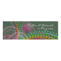 Merci de remous de rose de coeurs d'arc-en-ciel/ét cartes de visite personnelles