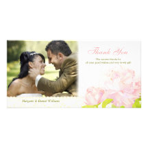 Merci doux et sensible Photocards de mariage de pi Photocarte Personnalisée