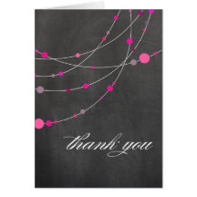 Merci élégant de fuschia de tableau de brins carte de vœux