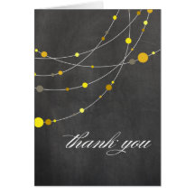 Merci élégant de jaune de tableau de brins cartes de vœux