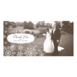 Merci élégant de mariage de flocon de neige cartes de vœux avec photo