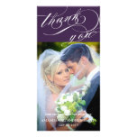 Merci élégant personnalisé de mariage de manuscrit cartes avec photo