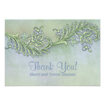 Merci floral de chuchotement bleu invitations