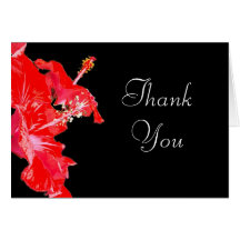 Merci floral de ketmie rouge cartes de vœux