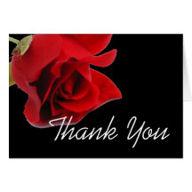 Merci floral de roses rouges carte de vœux
