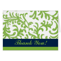 Merci floral vert et bleu cartes de vœux