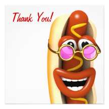Merci ! Hot-dog de hippie fraîche Invitations Personnalisées